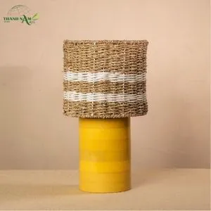 Handmade Bamboo Eco-Friendly Lightweight Minimalist Table Lamp Polished Chrome Finish Modern Design Easy Indoor Light Covers