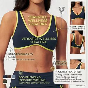 Sports Bras For Women Breathable Simple Contrast Binding Push High Support Tank Top Shockproof Yoga Gym Fitness Bra Summer Mujer