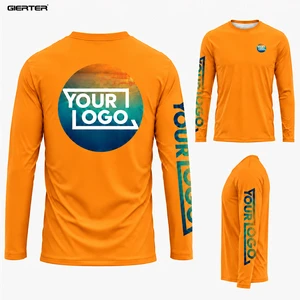 Custom Printing Fishing Shirt Men Long Sleeve UPF 50+ Sun Protection Breathable Quick Dry Fishing Wear Work Shirts OEM Factory