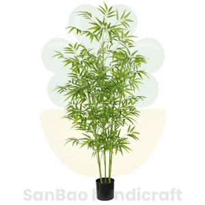 Artificial Bamboo Potted Plant Indoor Decoration Realistic Faux Greenery