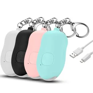 Personal Security Alarm Keychain 130 Db Safety Alarm Self Siren Keychain With USB Rechargeable LED Flashlight