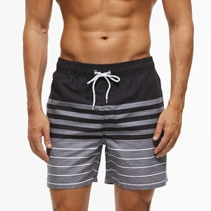New Men's Beach Shorts Quick Drying Comfortable Pants Stripes Swim Trunks Swimming Shorts