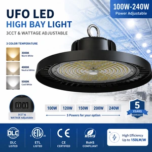Die-casing Aluminum 150W 22500LM High Brightness LED UFO High Bay Lights IP65 Indoor Warehouse Industrial Highbay Ceiling Light