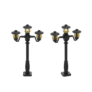 Street View Street Lamp Small Particle Building Blocks Retro Gothic Style City Building Lighting Scene Furnishings Assembled