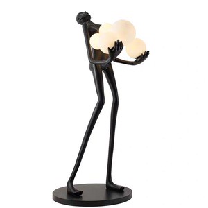 Modern Iron LED Floor Lamp with Sculpture Design Warm White Light for Office Use