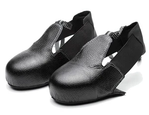 Cheap Visitor Use Black Leather Lace up Anti Smashing Safety Shoes Cover with Steel Toe