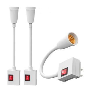 Flexible E27 Light Bulb Holder Extension Socket Adapter Plug in On/Off Switch US EU UK