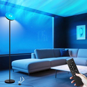 Dynamic Ripple Effect RGB Color Changing Mood Light CCT Dimmable Reading Lamp Remote Control LED Floor Lamp