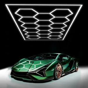220V 110V LED Detailing Light Honeycomb Led Garage Light Hexagon for Gym Workshop Barbershop Beauty Shop Dedicated Car Wash Area