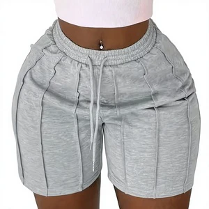 Plus Size Women's Hot Breathable Quick Dry Eco-Friendly Fleece Shorts High Quality 100% Cotton Elastic Waist Casual Custom Logo