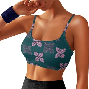Women's Customization Hawaii Quilt Design Breathable Fashion Print on Demand Sports Bras Suitable for Yoga Fitness and Running