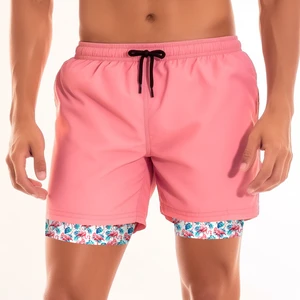 OEM ODM Service 2 in 1 Sports Fitness Swimming Trunks Wholesale Printed Fitness Beach Shorts
