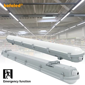 Hofoled 20W 40W 60W 2FT 4FT 5FT Emergency Tri-proof Light 3hrs LiFePO4 Battery Backup IP65 Auto Test Emergency Vapor Tight Light