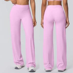 Double-Sided Brushed Solid Color Loose Sports Pants Yoga Wide-Leg Pants Running Fitness Yoga Flared Pants