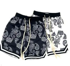 2023 Custom Streetwear Shorts Men Bandana Pattern Fashion Summer Shorts Hip Hop Casual Bottoms Elastic Waist Man Casual Pants