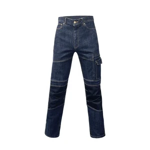 Wholesale Man's Denim Trousers Multi-pocket Pants Blue Jeans Outdoor Sports Workwear