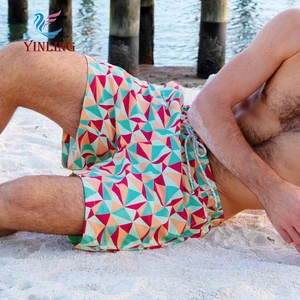 Wholesale Beach Wear Spandex Shorts With Pockets Swim Trunks Men's