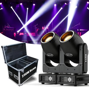 230W 7R Sharpy Beam Moving Head Light with RGBW Halo Ring | Super Bright 24-Facet Double Prism DMX512 Stage Light for Wedding DJ