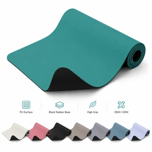 PU Rubber Yoga Mat 4.5mm 72x27 Inch One End Semicircle Shape Rubber Backed Anti Skid Pilates Workout Mat Custom Logo Factory
