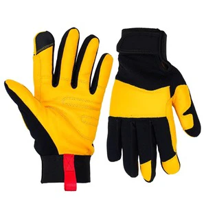 Construction Safety Gloves Anti-Vibration Leather Full Finger Coverage for Screen Waterproof Durable Breathable Gloves