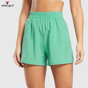Women's High Waist Breathable 100% Cotton Athletic Sport Shorts Plus Size Biker Exercise Gym Running Yoga Hot Pattern Elastic