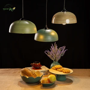 Natural Spun Bamboo Handmade Polished Steel Finish Eco-Friendly Lightweight Modern Minimalist Pendant Lampshade for Indoor