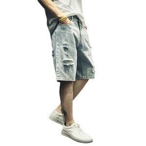 New Arrived Denim Shorts for Men in Summer Thin Loose and Trendy Wearing Cropped Pants for Men OEM