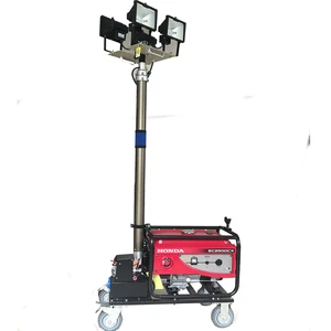 Portable LED Light Tower with PLC Motor Bearing & Gear-High-Power 360 Degree Lighting for Construction Site