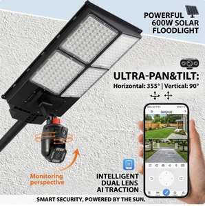 Solar Street Light with Camera Solar Monitoring Lamp with Character Tracking Function Solar Light with Camera 4g/wifi