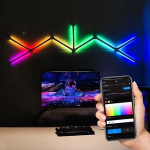 Smart Modern WiFi Control Splicing Night Light RGBIC Music Rhythm Sync LED Wall Lamp Strip Lights