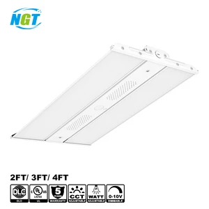 NGTlight 500W -80W Aluminum profile lighting Smart Sensor Industrial linear High Bay Lights for Warehouse Workshop Factory