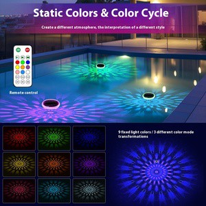 Outdoor IP67 Waterproof Floating Light with Seven-color RGB LED and Solar Panel for Decorative Use in Swimming Pool