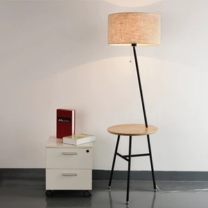 Traditional Fabric Lamp Shades Floor Lamp with Shelf Floor Lamp for Living Room Bedroom