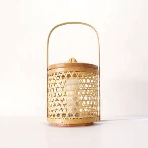 High Quality Bamboo Bedside Table Lamp Natural Bed Side Table Lamp Desk Luxury Decoration