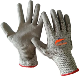 Anti Cut Work Gloves HPPE Shell with PU Palm Coated Safety Gloves