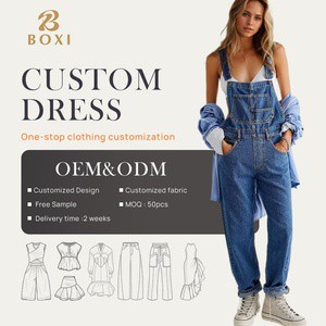 New Arrival Women's Casual Stretch Adjustable Denim Bib Overalls Jeans Pants Jumpsuits for Daily Wear