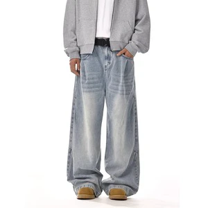 Manufactory Custom Style or Logo ODM Y2K Men's Baggy Jeans Pants Trendy Casual Wide-Leg Denim Pants High Street Trousers