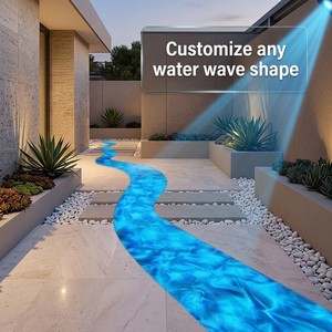 Custom Logo Dynamic Wave Effect Square Water Ripple Projector Light Indoor/Outdoor Waterproof Ground Lighting For Road Garden