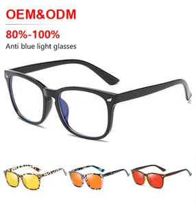 Sunray Classic Newest Square Computer Custom Logo Glasses Reduce Eye Strain Women Men Black Blue Light Blocking Glasses
