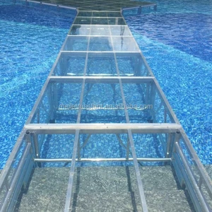 Clear T-Shape Glass Summer Swimming Pool Transparent Party Stage Outdoor Aluminum Alloy Truss Displays for Dancing