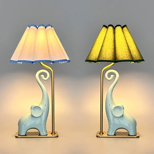 Nordic Modern Calf Elephant Rechargeable Table Lamp Study Living Room Bedroom Hotel Ceramic Table Lamp