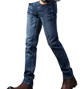 Men's Classic Style Mid Stretch Skinny Jeans Business Casual Denim Trousers Regular Fit Eco-Friendly Light Wash Straight
