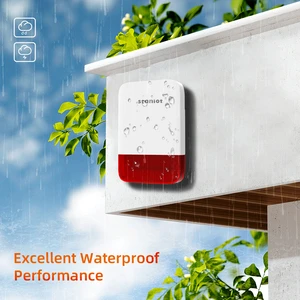 Staniot Remote Emergency Strobe Siren Waterproof Outdoor Loud Panic SOS Warning System For Business Home Shop Hotel School