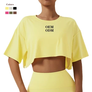 Fitness Yoga Wear Women Fitness Gym Crop Top Short Sleeve T-shirts for Gym Active Wear