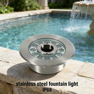 Variable Speed Programmable DMX512 IP68 Waterproof Stainless Steel LED Fountain Pump Music-Dancing Water Light Underwater RGB