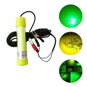Super Bright 20W/30W/50W/60W LED Fishing Light Lamp Green White Yellow Blue Colors Deep Water Drop Battery Clip Boat Attraction