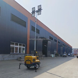 Mobile Diesel LED Light Tower Trailer 7m 9m Portable Telescopic 360 Degree White for Any Area