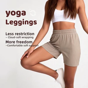 Women's High Waisted Wide Leg Yoga Set 2-Piece 4-Way Stretch Breathable Eco-Friendly Tummy Control Side Pockets Drawstring Waist