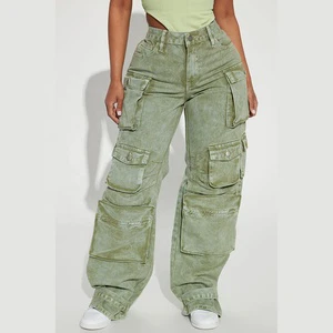 Wholesale Fashion Ripped Jeans Womens Denim pants Side Pocket New Trouser Pant For Woman Cargo Pant Jeans