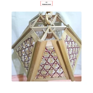 Leading Supplier Highest Selling Bamboo Pendant Lamp Rectangle Antique Style Gold Body Energy Saving Light Source Wholesale